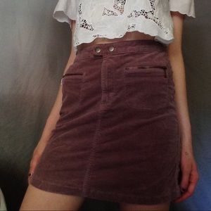 Dusty rose colored corduroy skirt